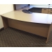 Espresso and Maple U / C Suite Bow Front Desk with Overhead